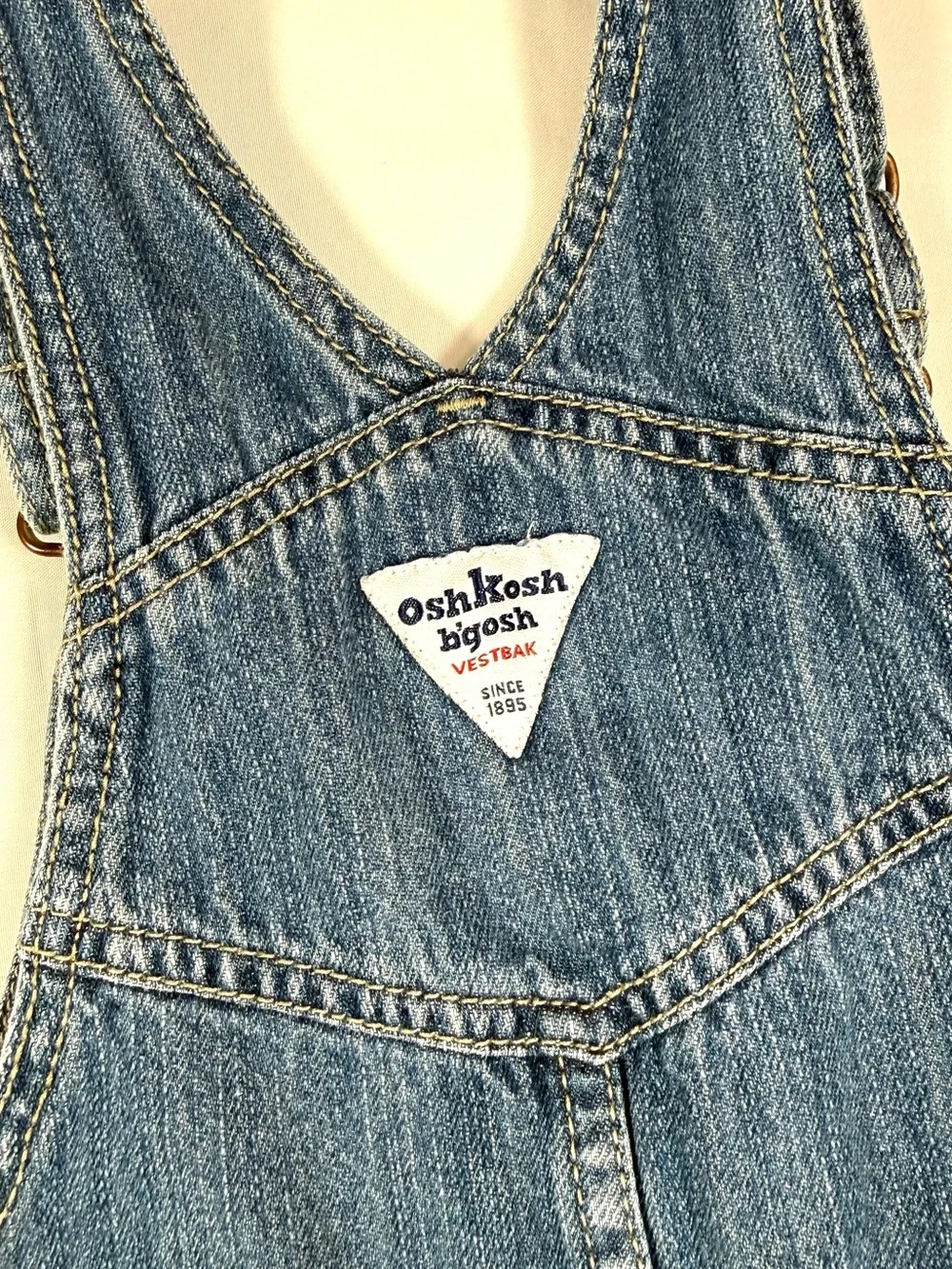 VINTAGE OSHKOSH B’GOSH Girls Vestbak Denim Jumper Dress 4T Y2K Workwear Western